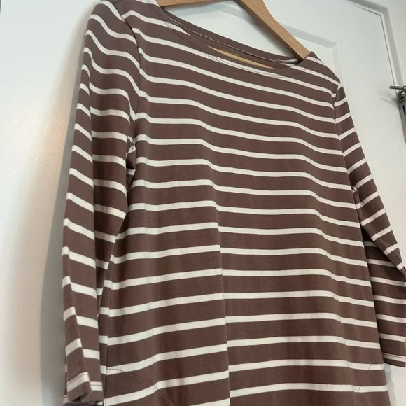 Garnet Hill 100% cotton bateau neck striped dress size 8 - Picture 3 of 7